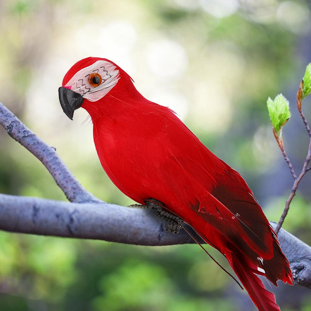 Simulation Feather Parrot Macaw Garden Home Decoration Fake Bird