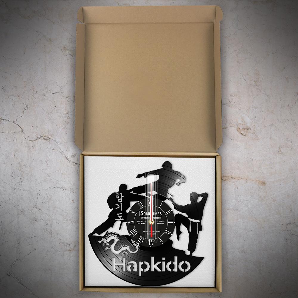 Combat Hapkido Customizable Vinyl Record Wall Clock For Room Man Cave Korean Martial Art Home Decor Personalized Text Wall Clock