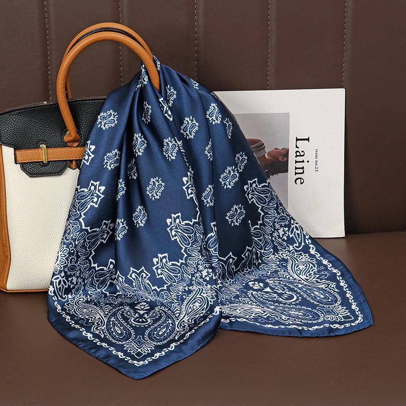 Fashion Print Silk Hairbands Scarf Women  Spring New Elagant Floral Bandana Neck Kerchief Head Bands Foulard Female Scarfs