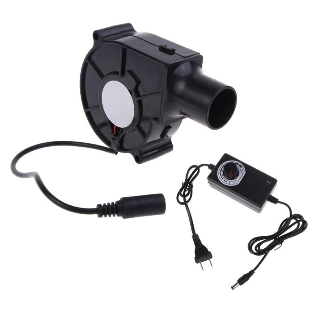 220V 7,5cm BBQ-Lüfter Klein mit Luftsammlung Einstellbare Geschwindigkeit Handheld Barbecue-Gebläse Windrohr für Outdoor-Camping