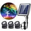 Solar Pond Lights IP68 Waterproof Submersible LED Lights Adjustable Angle Solar Spot Lights 3 Light Modes for Pool Tree Walkway