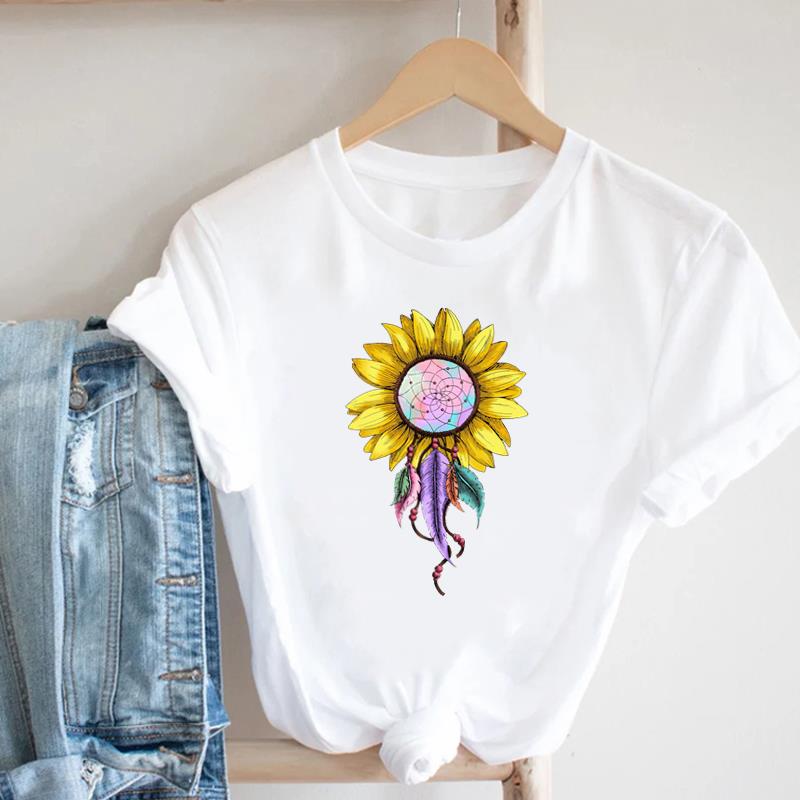 (European Size)90s Women Print Lady Female Cactus Plant Lovely Trend Tee Top Fashion T Shirt Clothing Casual Short Sleeve Graphic T-shirt