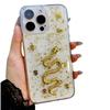 Epoxy Gold Foil Compatible with iPhone 16 Pro Max Phone Case New Year 14 Snake Year Apple 15 Transparent TPU Soft Cover