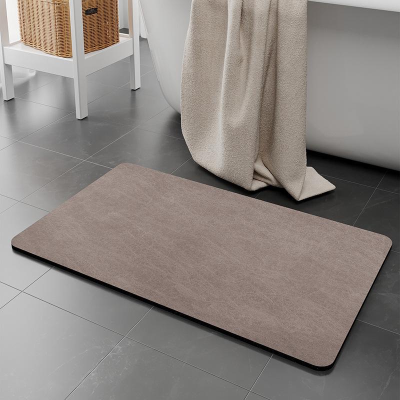 Solid Color Bathroom Mat, Bathroom Floor Mat, Door Entry Household Non-Slip Foot Mat, Water-Absorbing Quick-Drying Door Mat