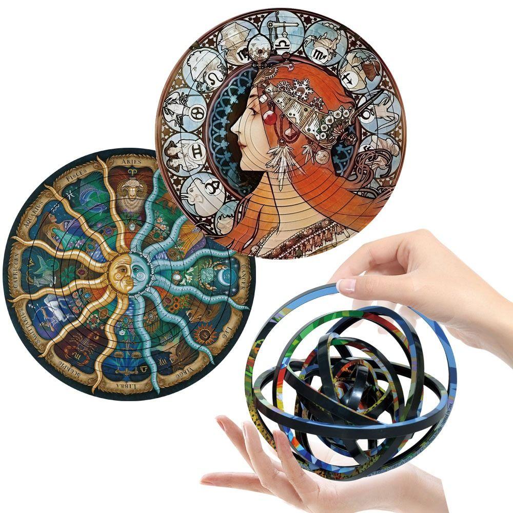 

360° Rotating Spinners Ball Jigsaw DIY Double Sided Rotating Ball Toy Birthday Gift Style 4
