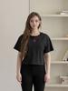 Mier Collez Mr Crop T-Shirt [Black/Pink]
