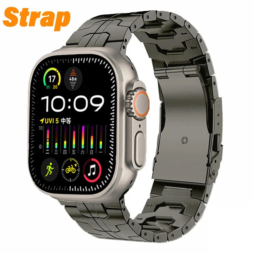 Titanium Strap for Apple Watch Ultra 2 49mm 46mm 45mm 44mm Metal Case Protector Bumper Frame for IWatch Series 10 9 8 7 6 5 4 SE
