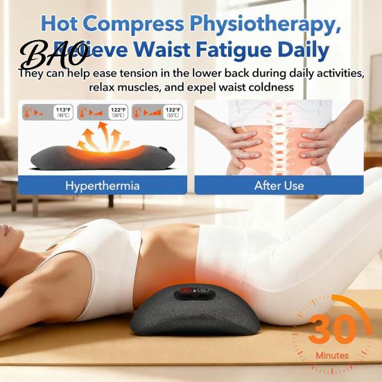Adjustable Back Support for Car 3-in-1 Lumbar Pillow, Triple Fusion Lower Massager with Heat, Vibration, Electric Orthopedic Spine Alignment Pad Lift,
