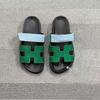 Damen Plus Size Sandalen mit dicker Sohle, Colorblock Klettverschluss Casual Slides, Modische rutschfeste Strandschuhe für Damen
