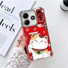Lucky Cat Maneki Neko Japanese Soft Phone Case For Xiaomi Redmi Note 14 15 Pro Plus 13 12 11S 11T 5G 10 9S 9 Plating Anti-Fall F