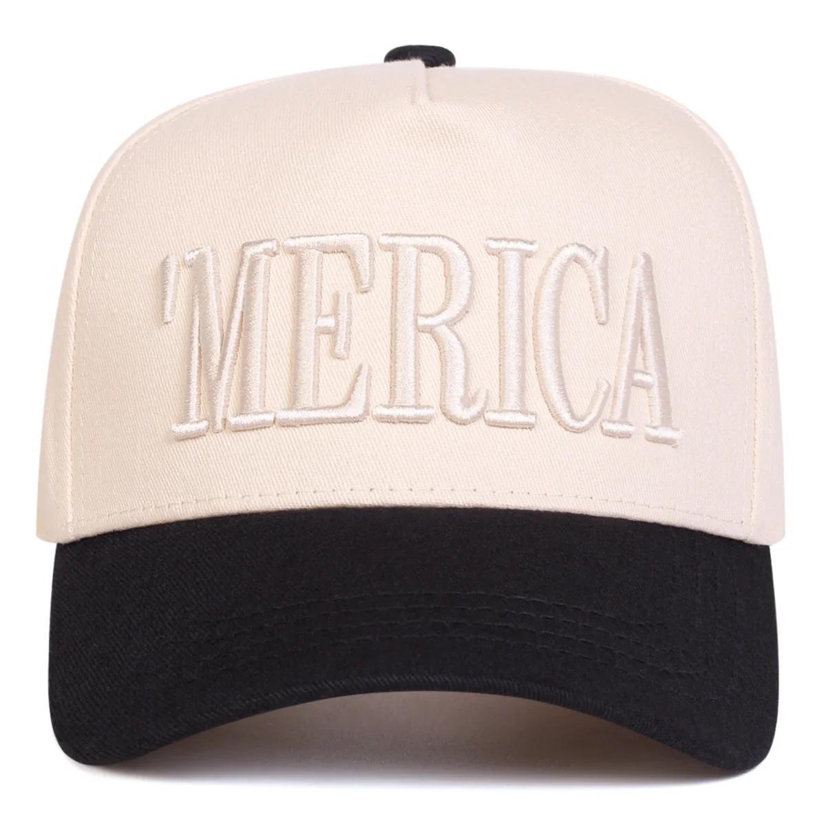 

Unisex Merica Letter Embroidery Baseball Caps Spring And Autumn Outdoor Adjustable Casual Hats Sunscreen Hat Sports Cap
