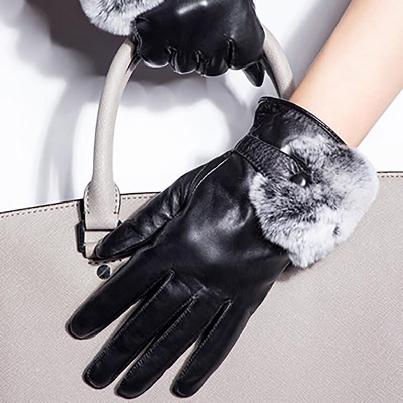 Hengyuanxiang Women's Warm Sheepskin Touchscreen Gloves