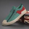 Holfredterse Newest Mens Vulcanize High Quality Casual Flat Canvas Breathable Sneakers Zip Shoes Espadrilles Skateboard Shoes 20846