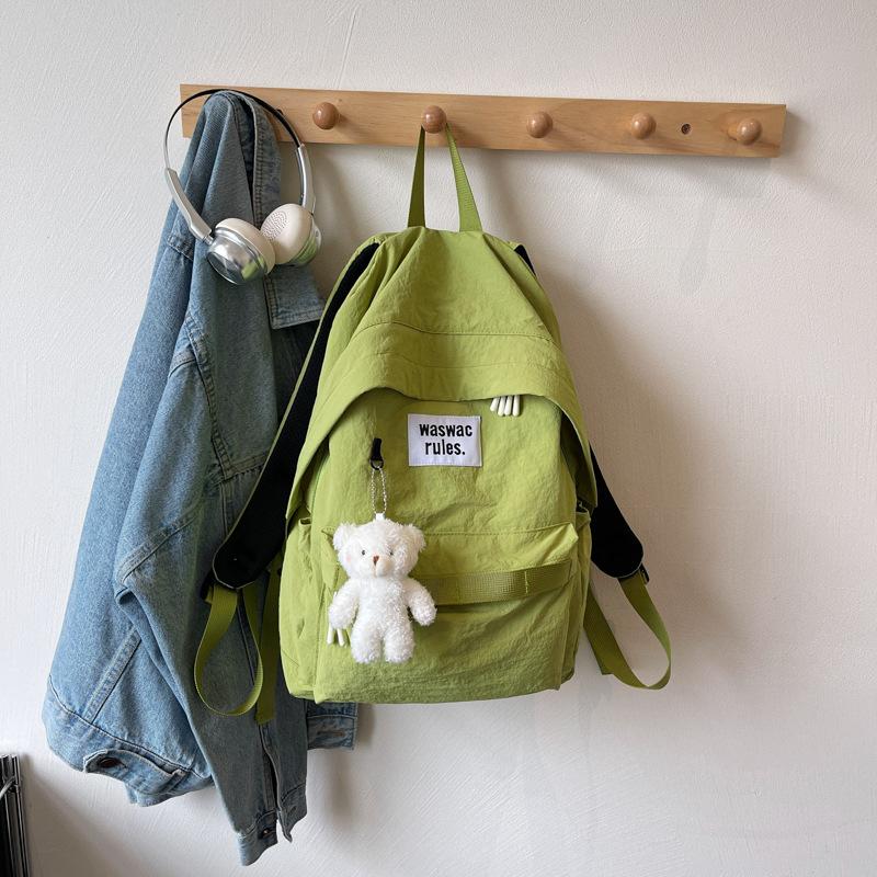 2025 summer Korean lazy wind backpack high school college student high value schoolbag fashion trend simple backpack