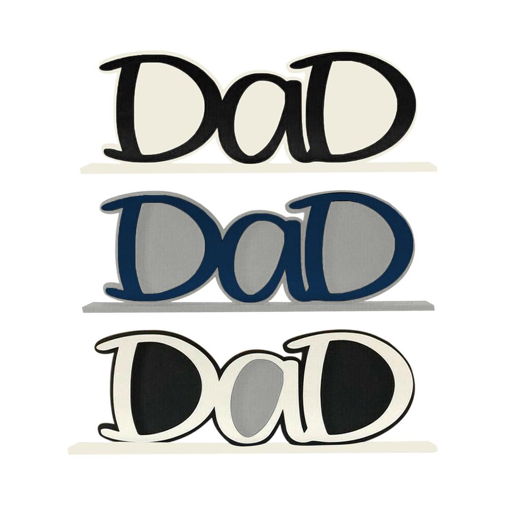Dad Letter Photo Frame Desktop Decorative Art Craft Free Standing Frame for