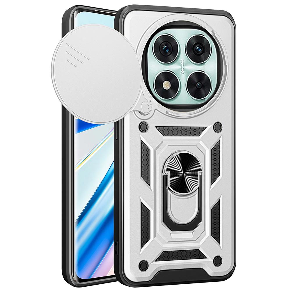 For Xiaomi Redmi Note 14 Pro 5G/Poco X7 5G Case with Slide Camera Lid PC+TPU Kickstand Phone Cover