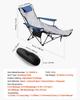 Reclining Camping Chair, 4 Adjustable Positions, Portable Folding Lounger for Adults, Mesh Beach Chair with Footrest & Plush Cushion, Supports 220