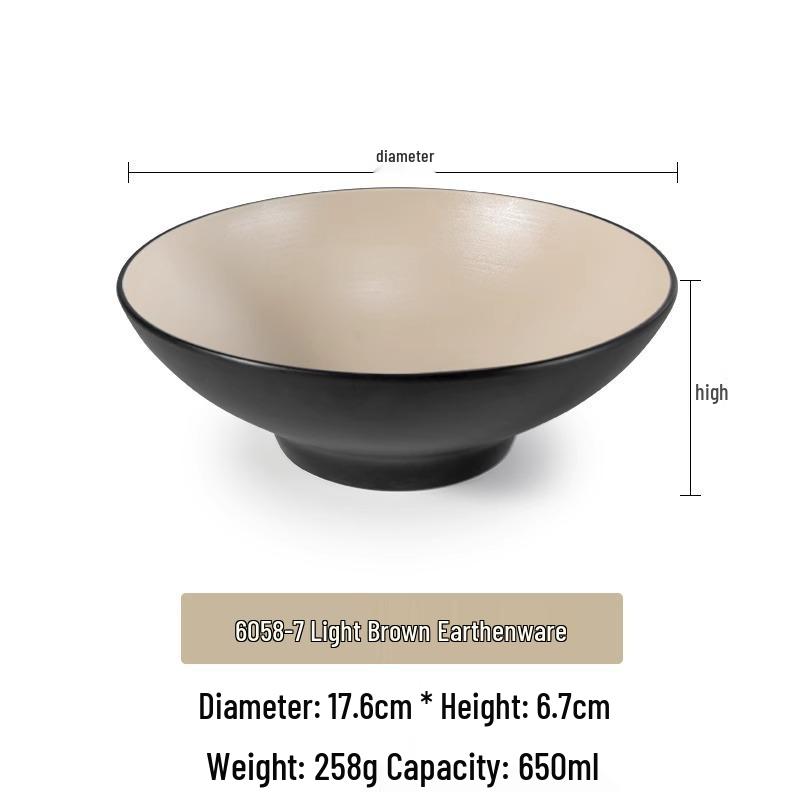 Large Frosted Melamine Ramen Bowl - Japanese-Style Restaurant Noodle Bowl for Mala Tang, Luosifen, Soup, and Rice Noodles