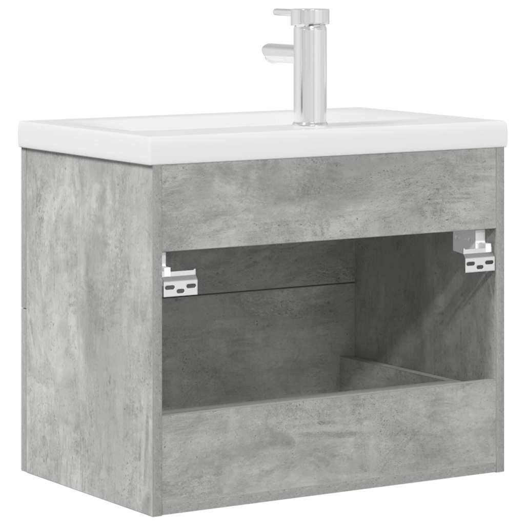 2 Piece Bathroom Furniture Set Concrete Grey Particleboard