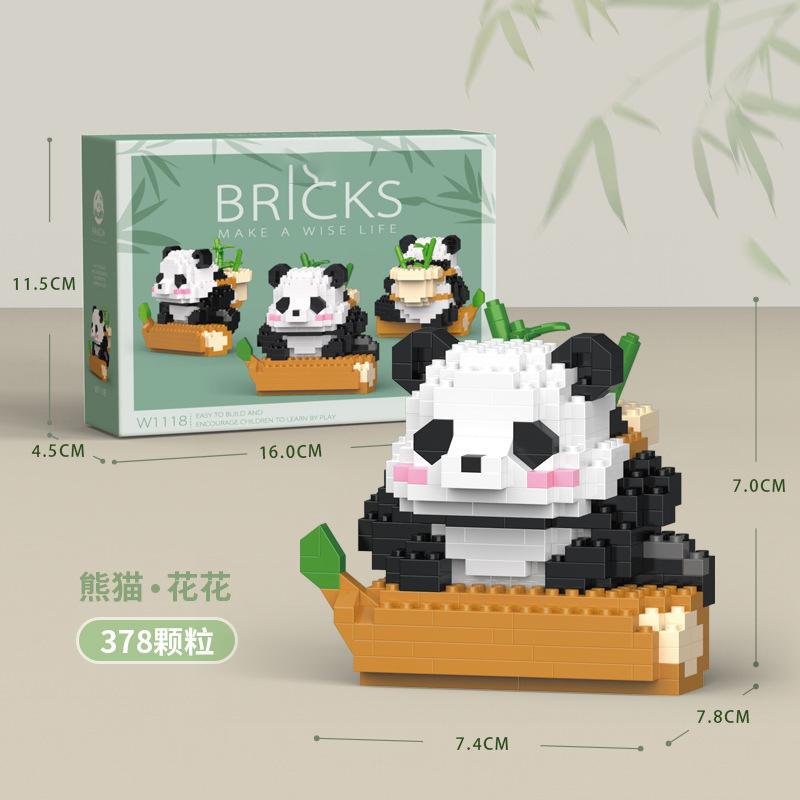 Panda 3d Constructor Micro Brick Small Particle Assembled Diamond Building Block for Children Boys 6 To 10 Year Games Child Gift