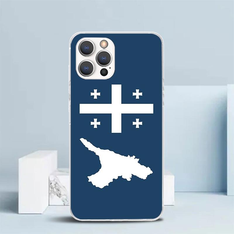 Georgia Flag Phone Case For IPhone 16 17 Air 16E 15 14 Plus 13 Mini 12 11 Pro Max 7 8 + SE 2020 Soft TPU Back Cover 16 17 Air 16