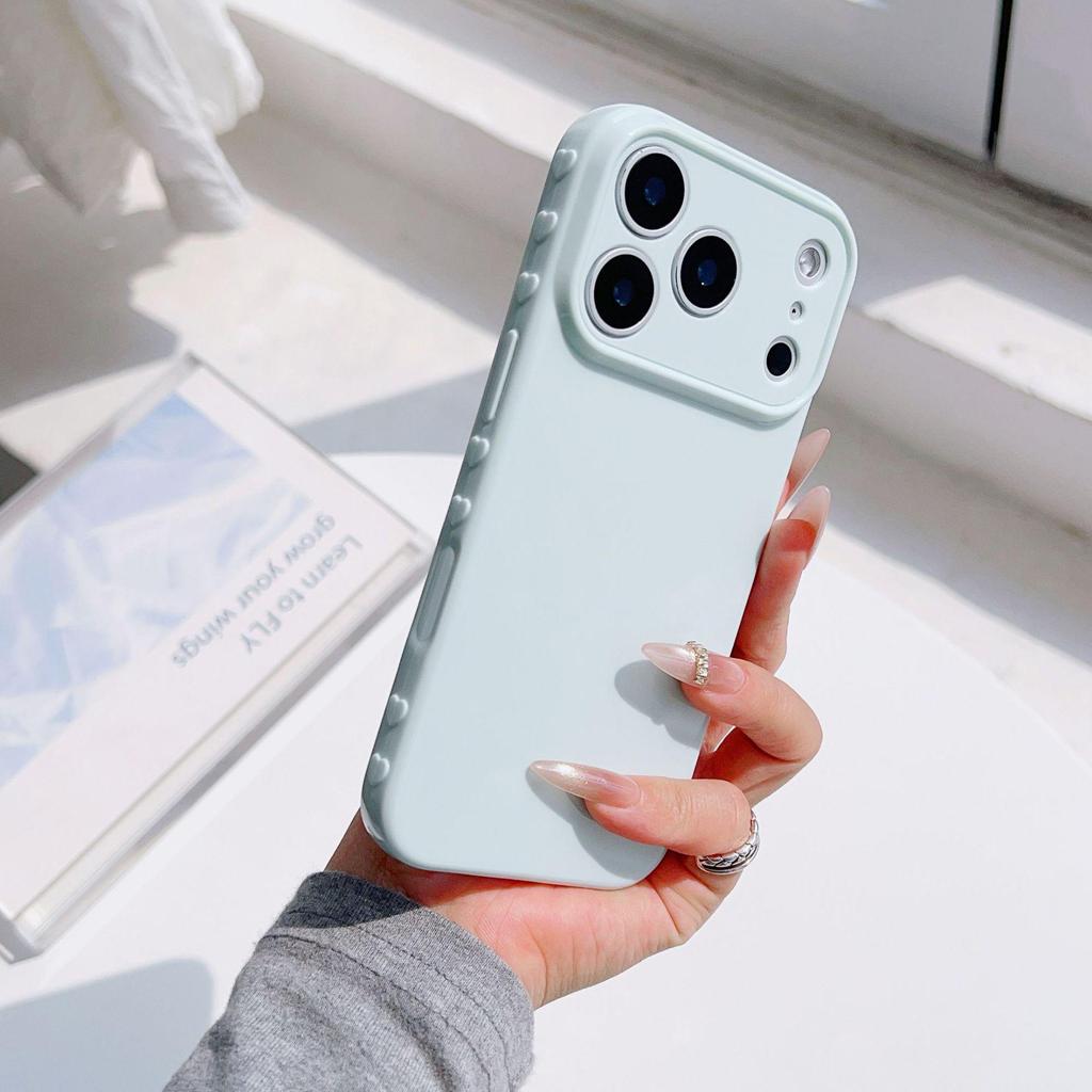 Solid Heart Design Phone Case for Apple 17ProMax - Stylish Soft Case for Models 13/14/11/12
