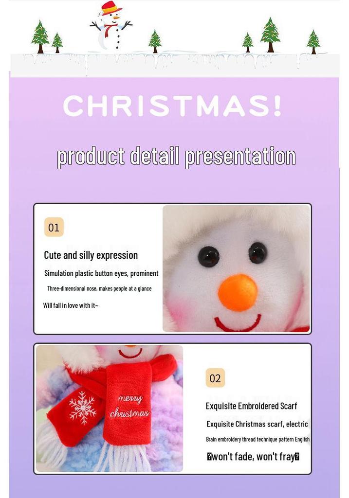 Christmas Snowman Plush Doll Ornament