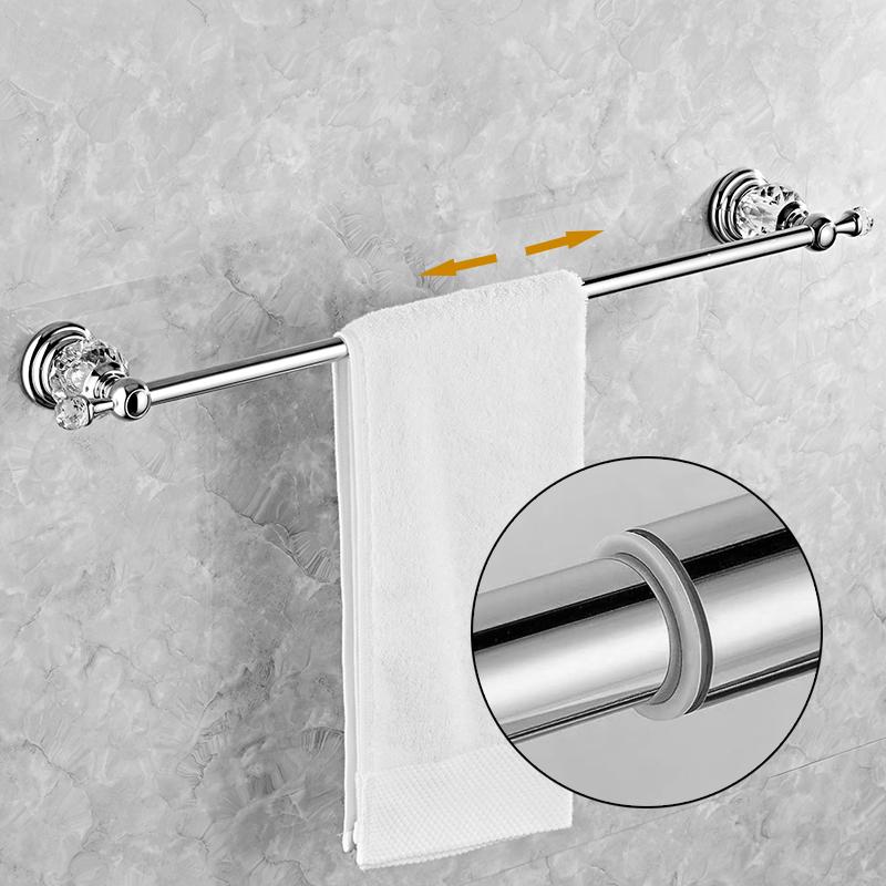 Badkamer Hardware Set Kristal Badhanddoekrek Toiletpapierhouder Zilver Chroom Handdoekrek Toiletborstelhouder Badjashaak EL8130