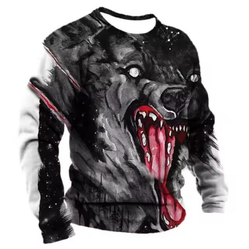 Мужские толстовки с капюшоном весна-осень толстовки с 3D-принтом в виде животных модная — фото 11