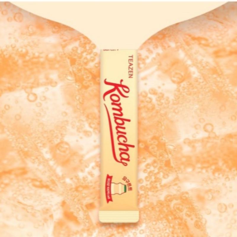 Teazen Kombucha Powder Sticks – Yogurt Flavor 5g X 30 Sticks | Korean Probiotic Kombucha Drink Mix for Gut Health & Digestion, Low-Calorie