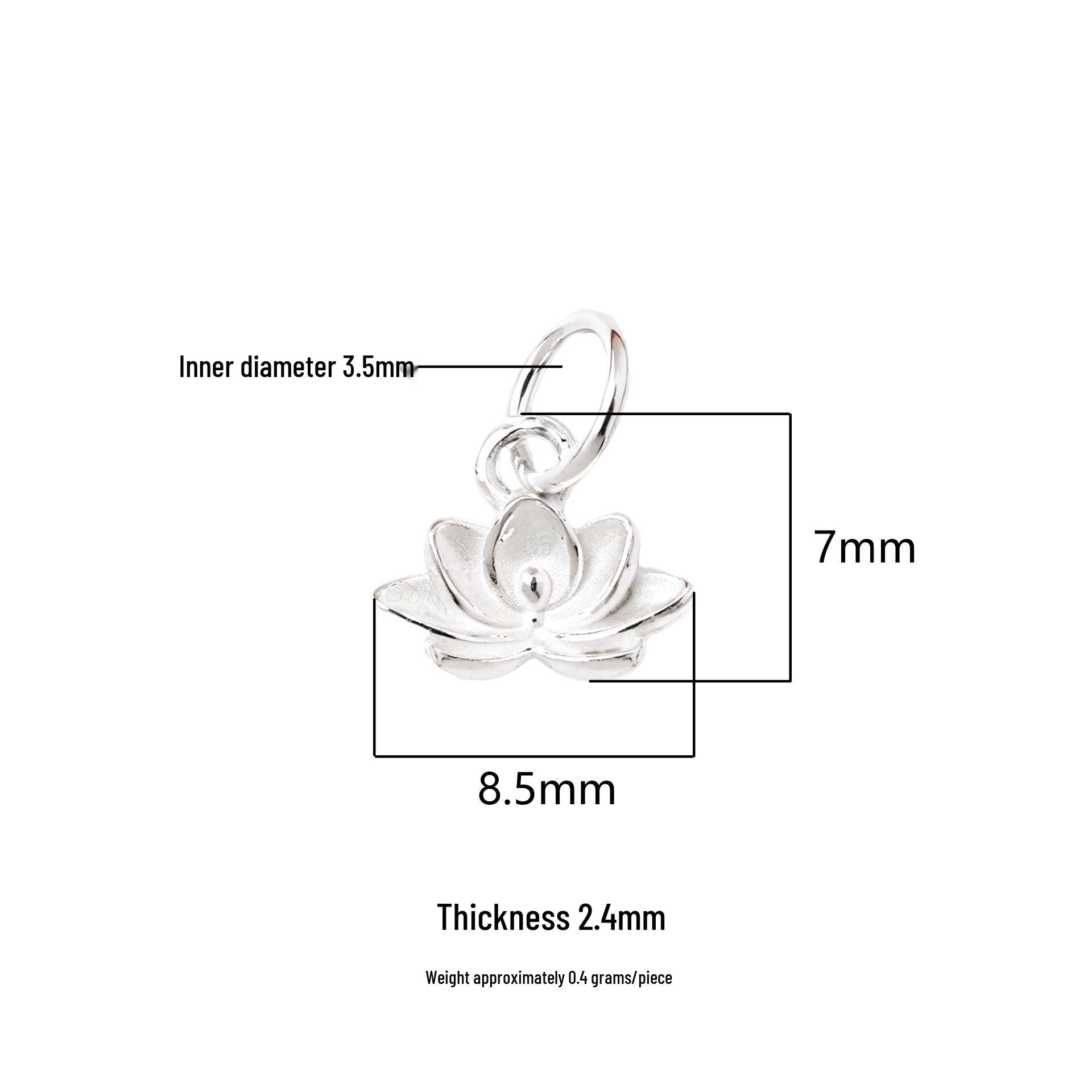 Handmade Lotus Pendant DIY Bracelet Necklace, S999 Sterling Silver with Crystal Beads 99.9% Pure Silver