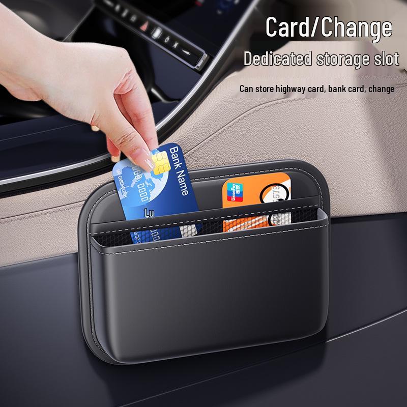Adhesive Car Seat Console Storage Bag - Multi-functional Organizer for Main & Passenger Seats