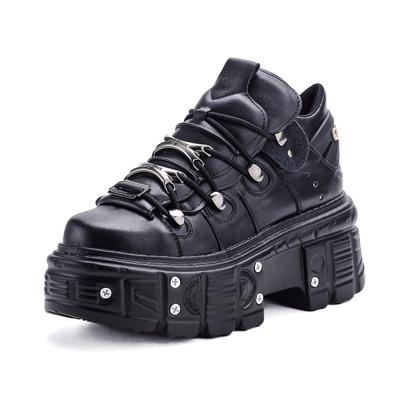 New Rock Bateliai Moteriški Juodi Tėčio Stiliaus Bateliai Storu Padu Moteriški Bateliai Sunkiojo Metalo Asmenybės Gotikiniai Punk Batai Moterims