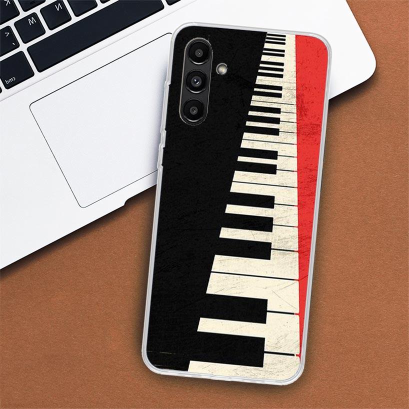 Musik Klavier Tastatur Handyhülle Für Samsung Galaxy A56 A55 A54 A53 A16 A15 A14 A13 A36 A35 A34 A33 A26 A25 A24 A23 A05S A04S A03
