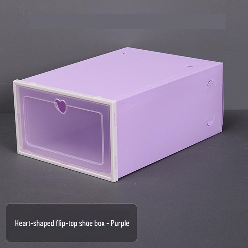 Multi-Color Flip-Top Shoe Storage Box - Dustproof & Moisture-Proof, Stackable PP Plastic Shoe Rack