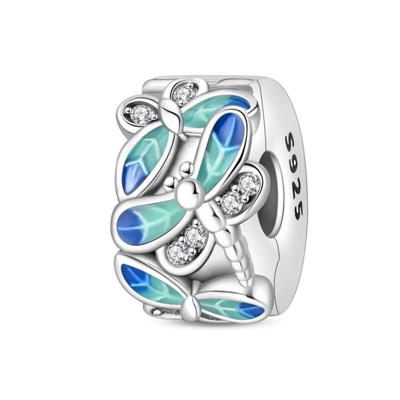 Flower Leaf Charms Bead Copper Dragonfly Dangle Pendant Fit Bangle Bracelet Necklace Diy Jewelry