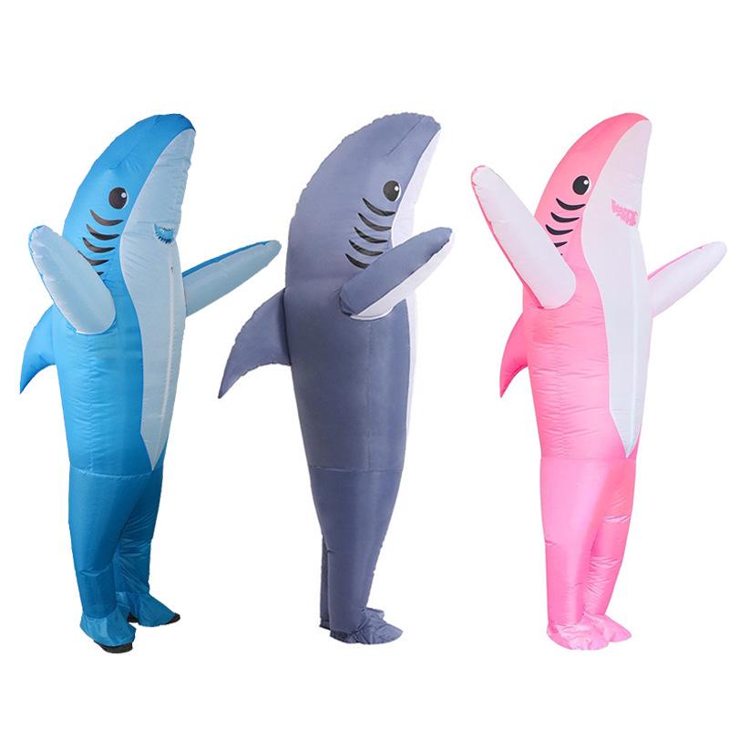 Blue Shark Inflatable Costume Dolphin Prop for Halloween and Cosplay Parties
