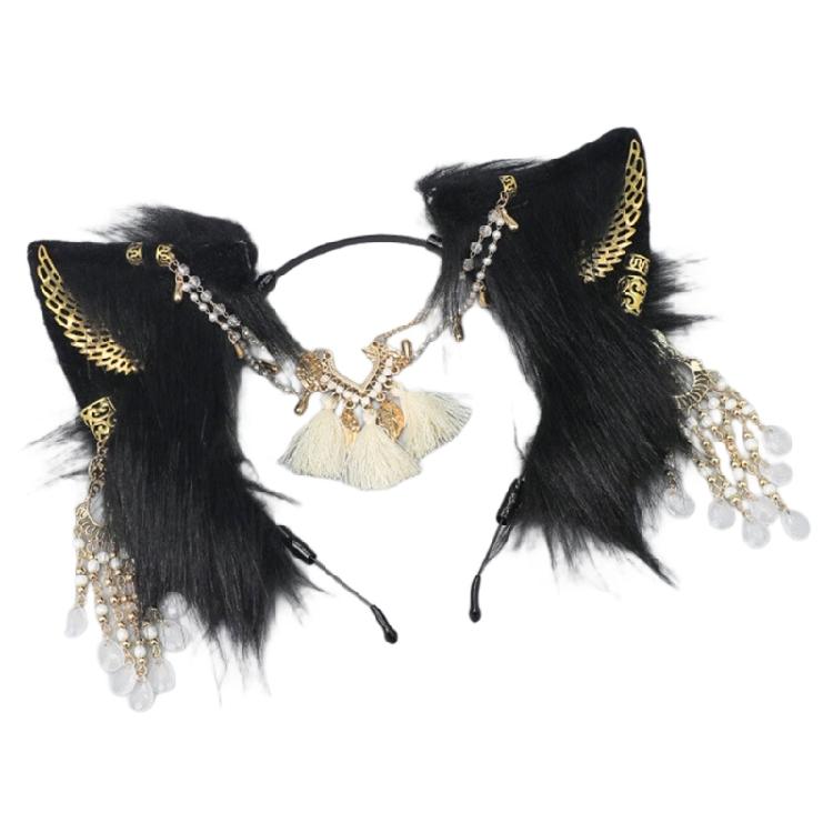Wolf Cats Foxes Tail Wolf Ears Headbands Halloween Christmas Party Costume Toy Gift for Woman Man Cosplay