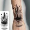 1 Sheet Halloween Dark Gothic Phoenix Temporary Tattoo For Men Women Neck Forearm, Waterproof Realistic Temp Fake Tatoo Stickers