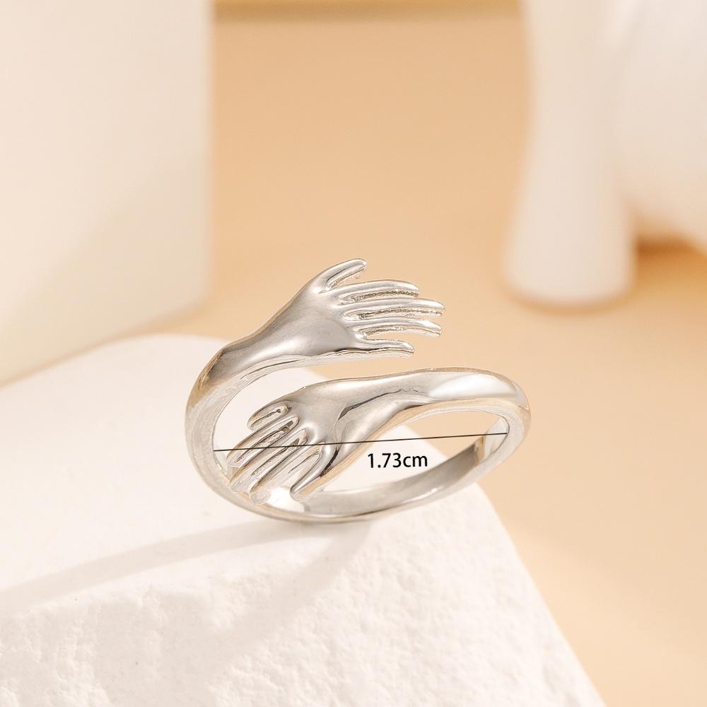 Adjustable Open Hug Ring, Love Romantic Hug Open, Anniversary Jewelry Gift, Unisex, Can Be Used As A Gift For Family And Friends