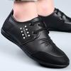 Men's shoes spring and autumn Korean version leather shoes men's trend lace-up business casual white leather shoes