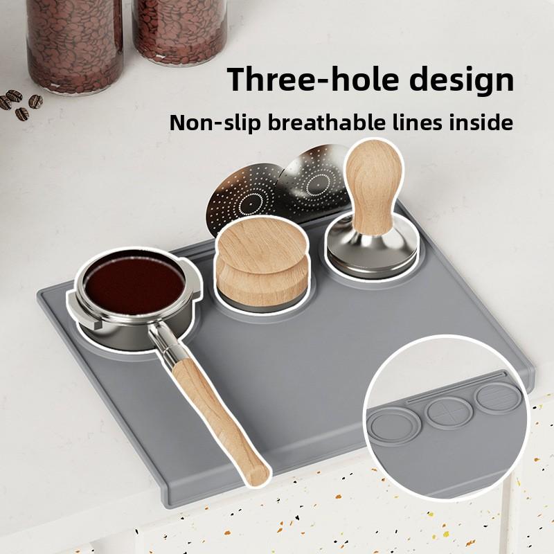 Coffee tamper pad food grade silicone thickened barista accessories tool pad powder hammer holder