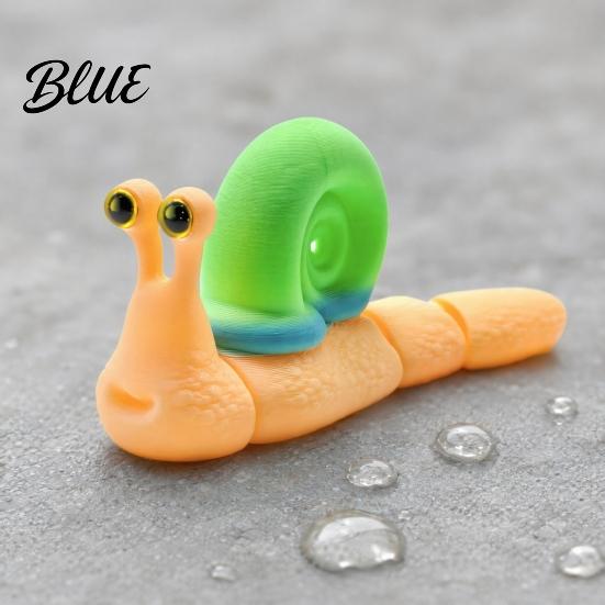 3D Printed Rainbow Interactive Spiral Articulated Movable Toy Snail Figurines Joints Animal Shell Decor Fidgety Toy for Home Office
