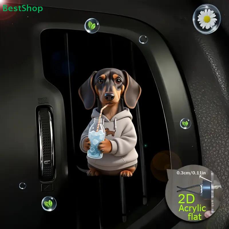 2D Flat Animal Pattern Acrylic Car Air Vent Decoration Clip| Aromatherapy Air Freshener Holder