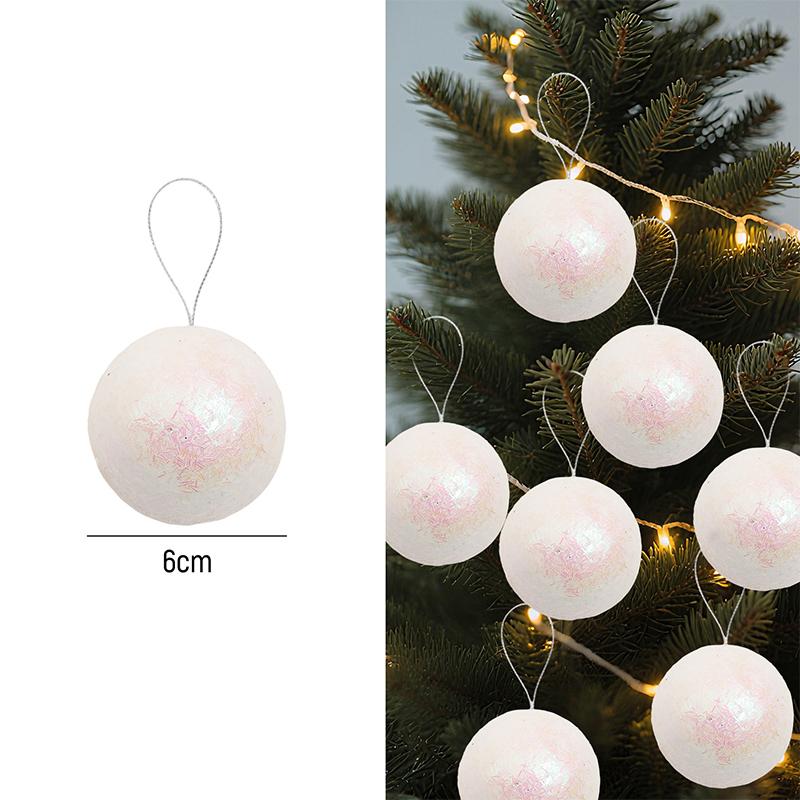 4/5/6/7cm White Foam Christmas Balls Xmas Tree Round Ball Hanging Pendants for New Year Navidad Party Home Decoration Wholesale
