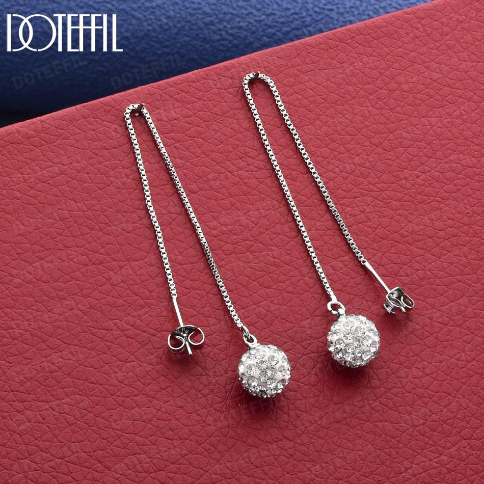 925 Sterling Silver AAA Zirconia Earrings - Exquisite Gift Jewelry 8MM