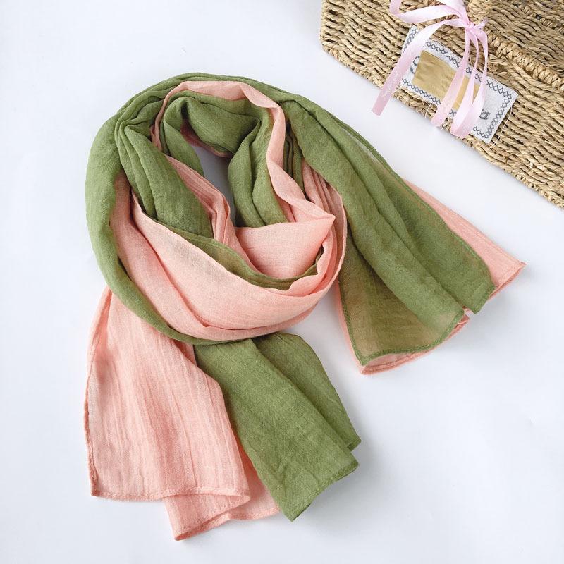 Japanese Autumn and Winter Versatile Splicing Cotton Scarf Winter Warm Shawl Scarf  Large-sized Two-tone Scarves 75*190cm