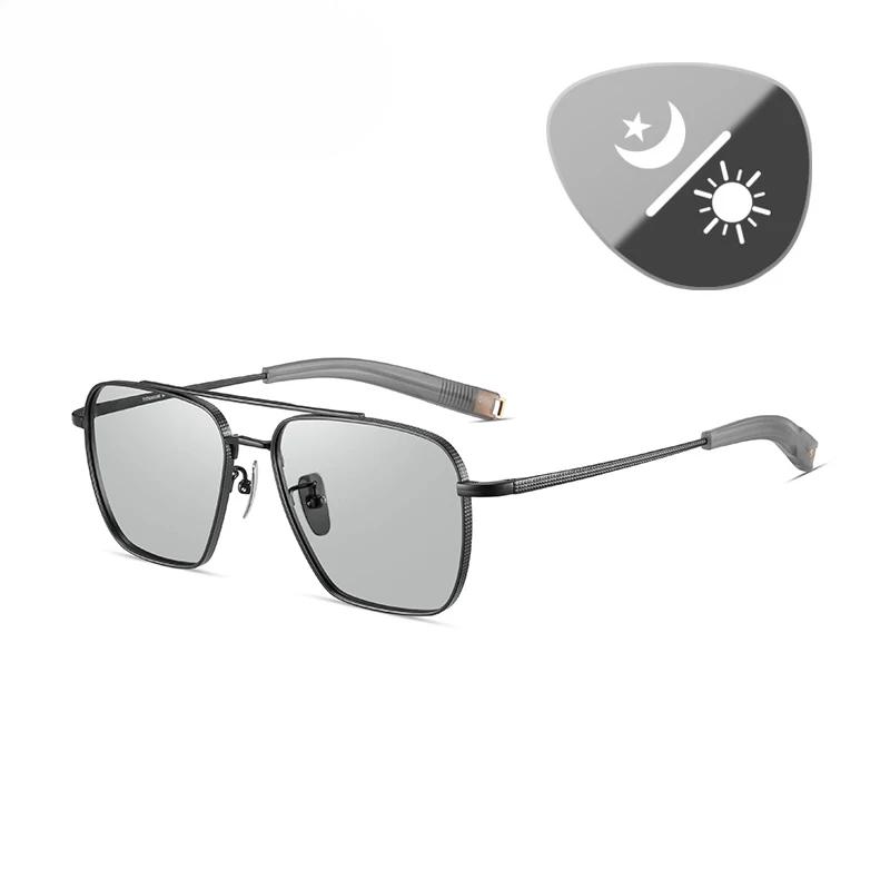 

Мужские солнцезащитные очки из чистого титана Seiko Polarized Photochromic Outdoor Shades UV400 Original Brand Sun Glasses Polarized