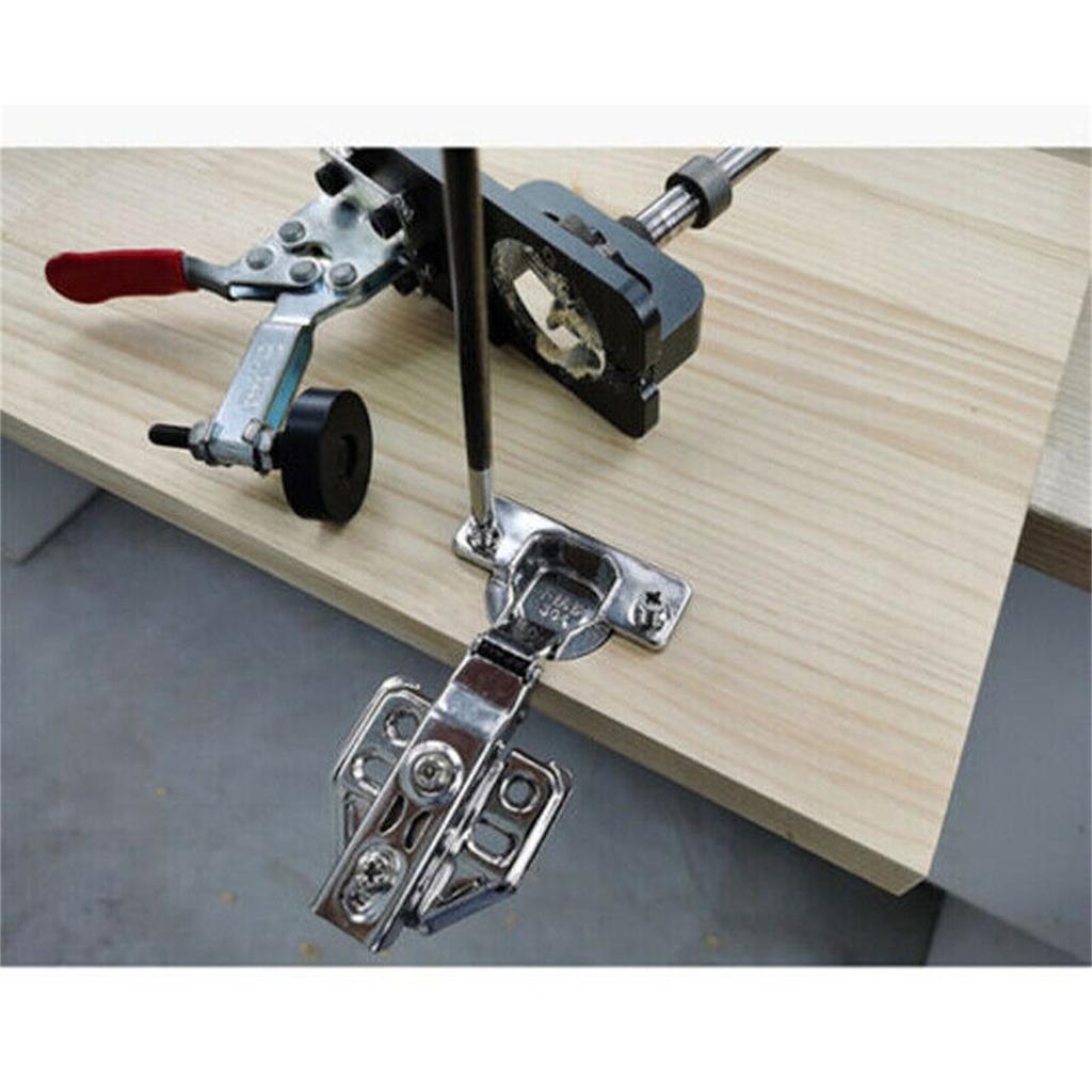 35MM Concealed Hinge Jig, Aluminum Alloy Hinge Hole Drilling Jig Puncher Locator, Woodworking Drilling Tools For Door Cabinets Hinges Mounting