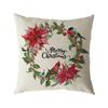 Santa Claus Pillow Case Snowman Color Ball Christmas Wreath Linen Pillow